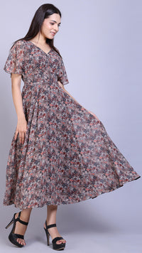 Thumbnail for Multi Printed Kimono Sleeve Dress