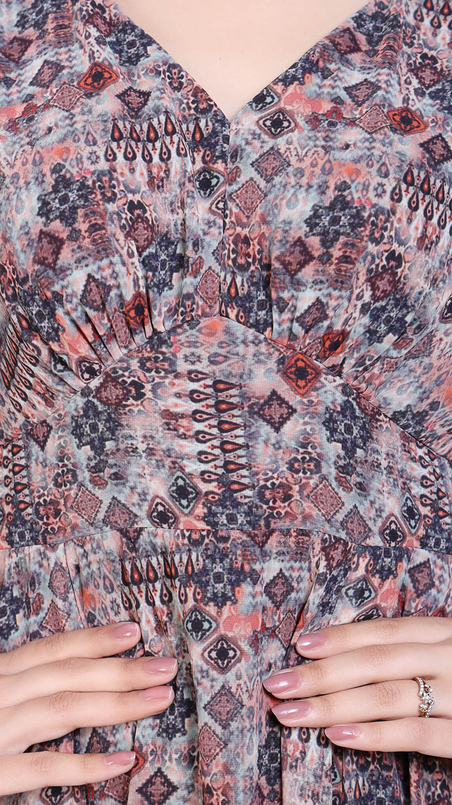Multi Printed Kimono Sleeve Dress