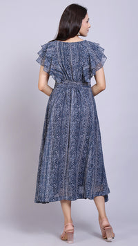 Thumbnail for Layered Sleeves Maxi Dress