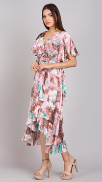 Thumbnail for Multi Printed Wrap Maxi Dress