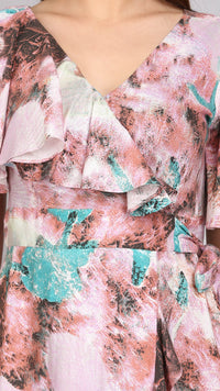 Thumbnail for Multi Printed Wrap Maxi Dress