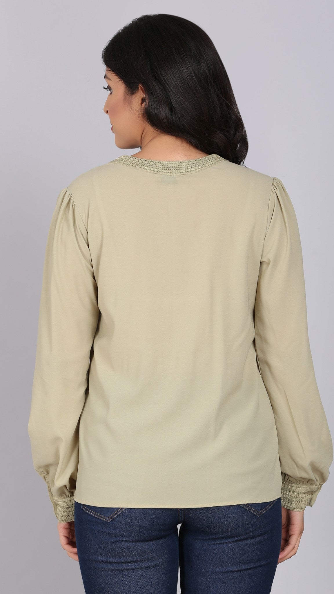 Casual Shirt With Bishop Sleeves