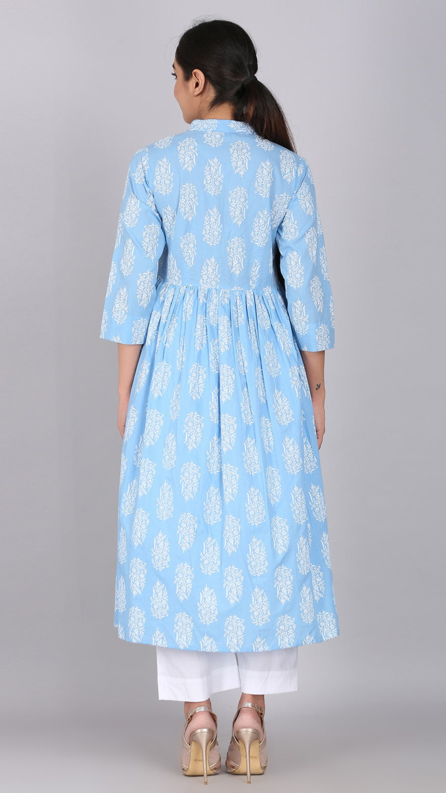 Ethnic Blue Kurta Palazzo Set