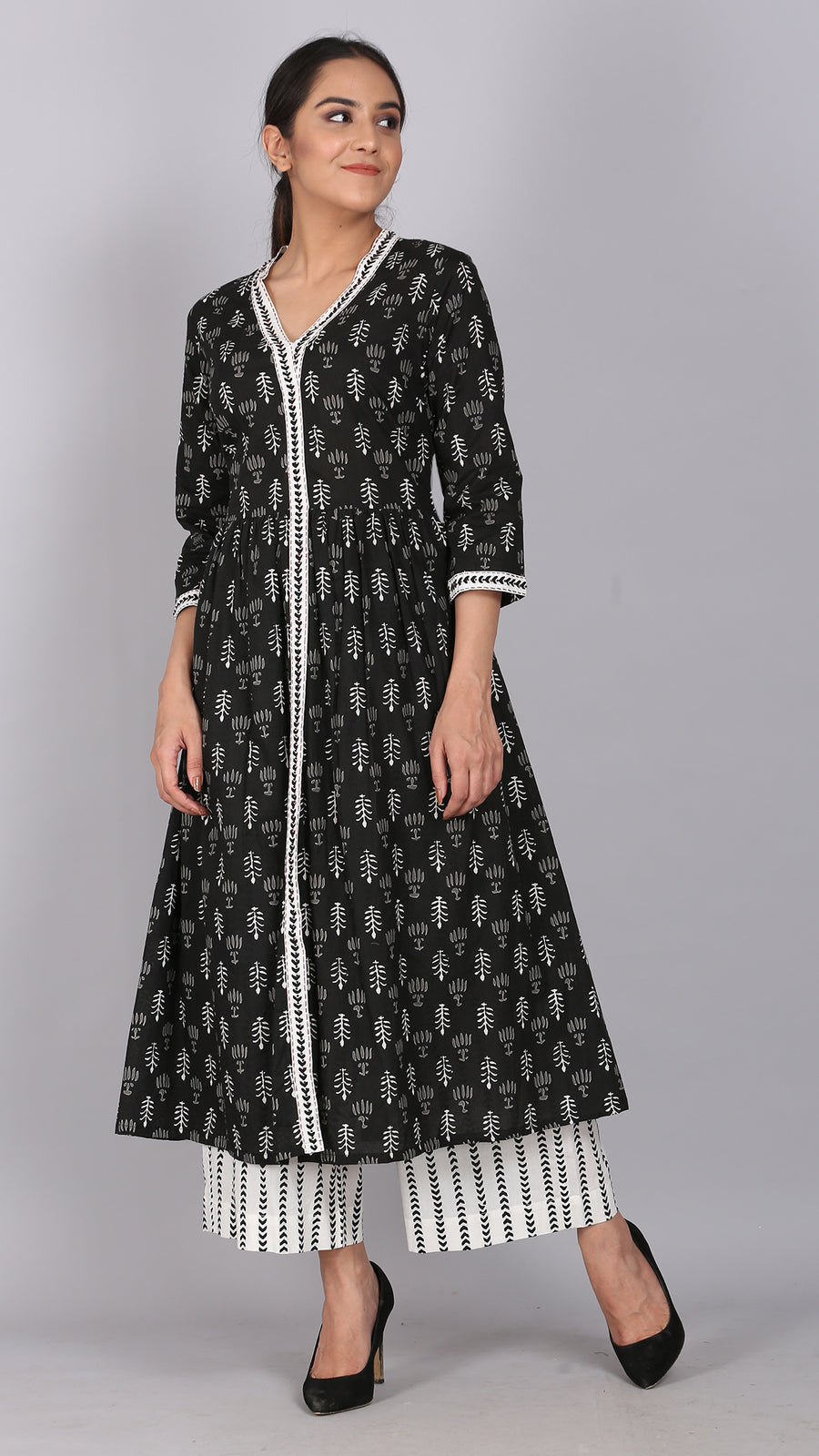 Embroidery Front slit kurta Plazo set