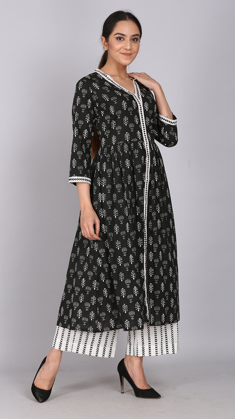 Embroidery Front slit kurta Plazo set