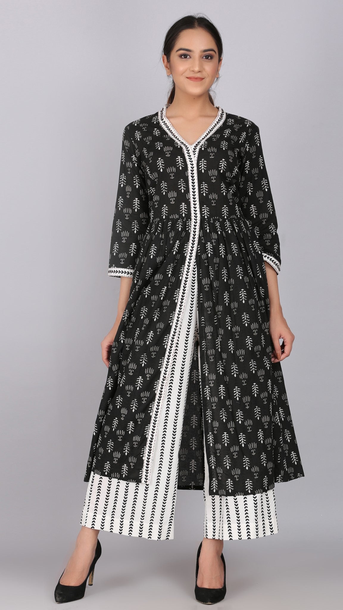 Embroidery Front slit kurta Plazo set