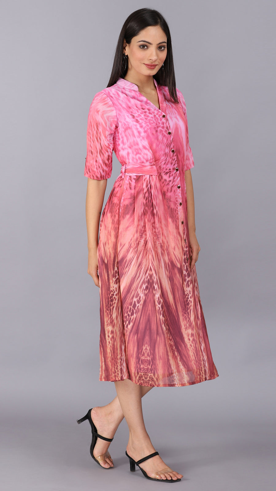 Shades of pink shirt dress