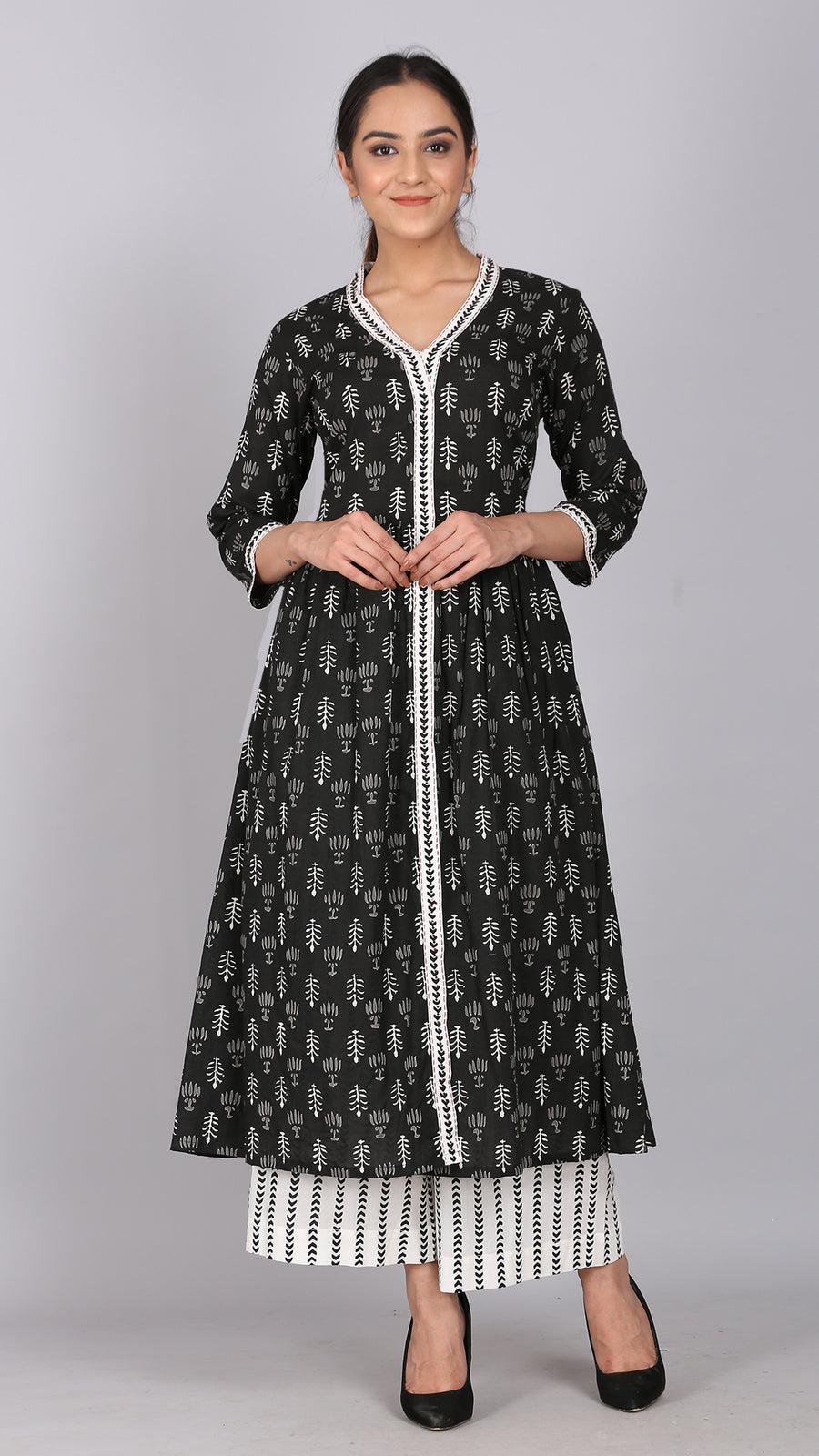 Embroidery Front slit kurta Plazo set