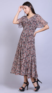 Thumbnail for Multi Printed Kimono Sleeve Dress
