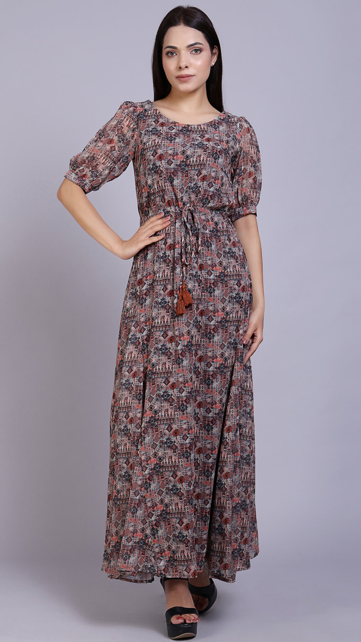 Robes And Big Stream|women's African Print Maxi Dress - Cotton Wax Batik  With Lining