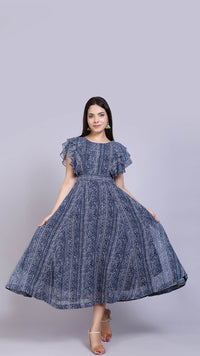 Thumbnail for Layered Sleeves Maxi Dress