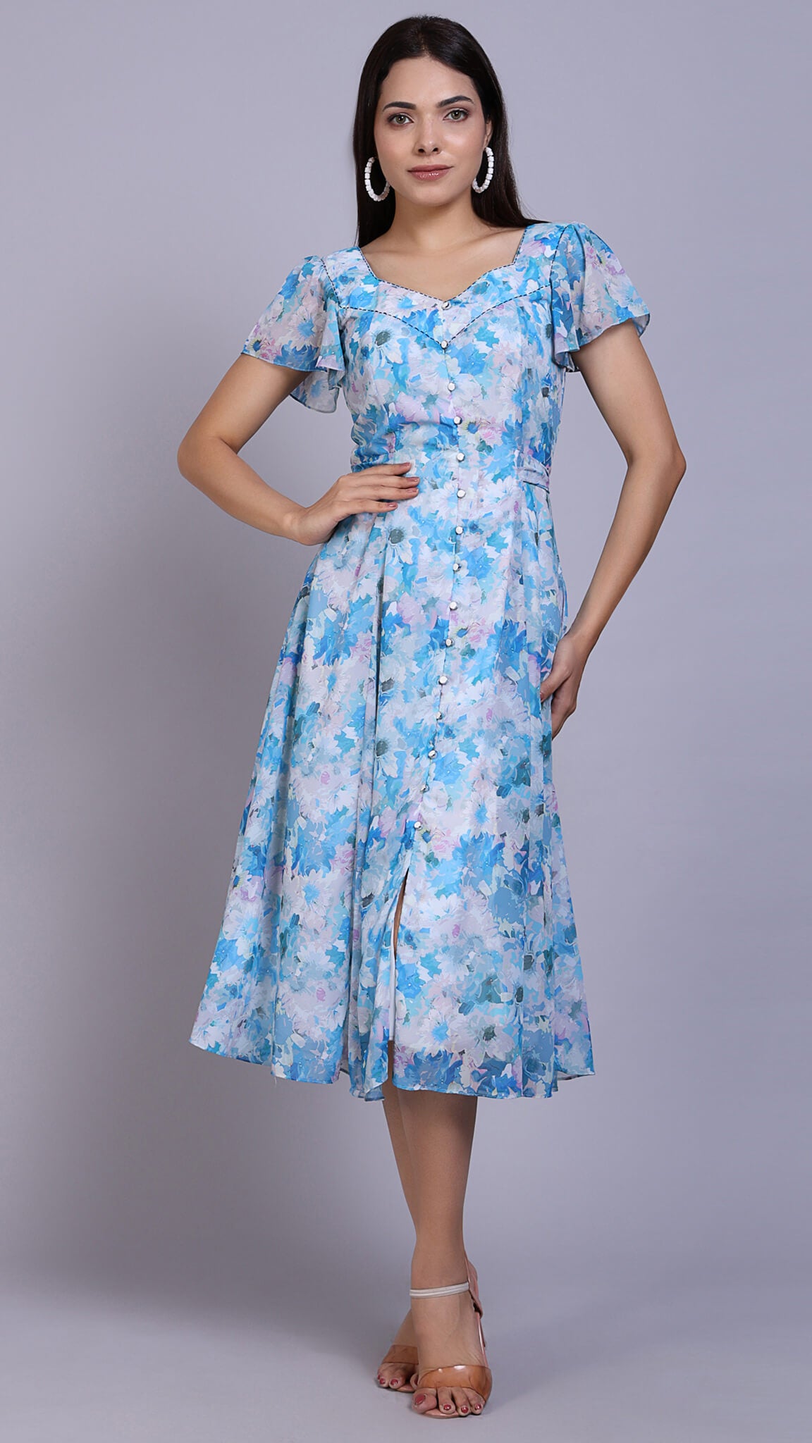 Buy Plus Size Florals in Peaches True Wrap Maxi Dress Online For Women