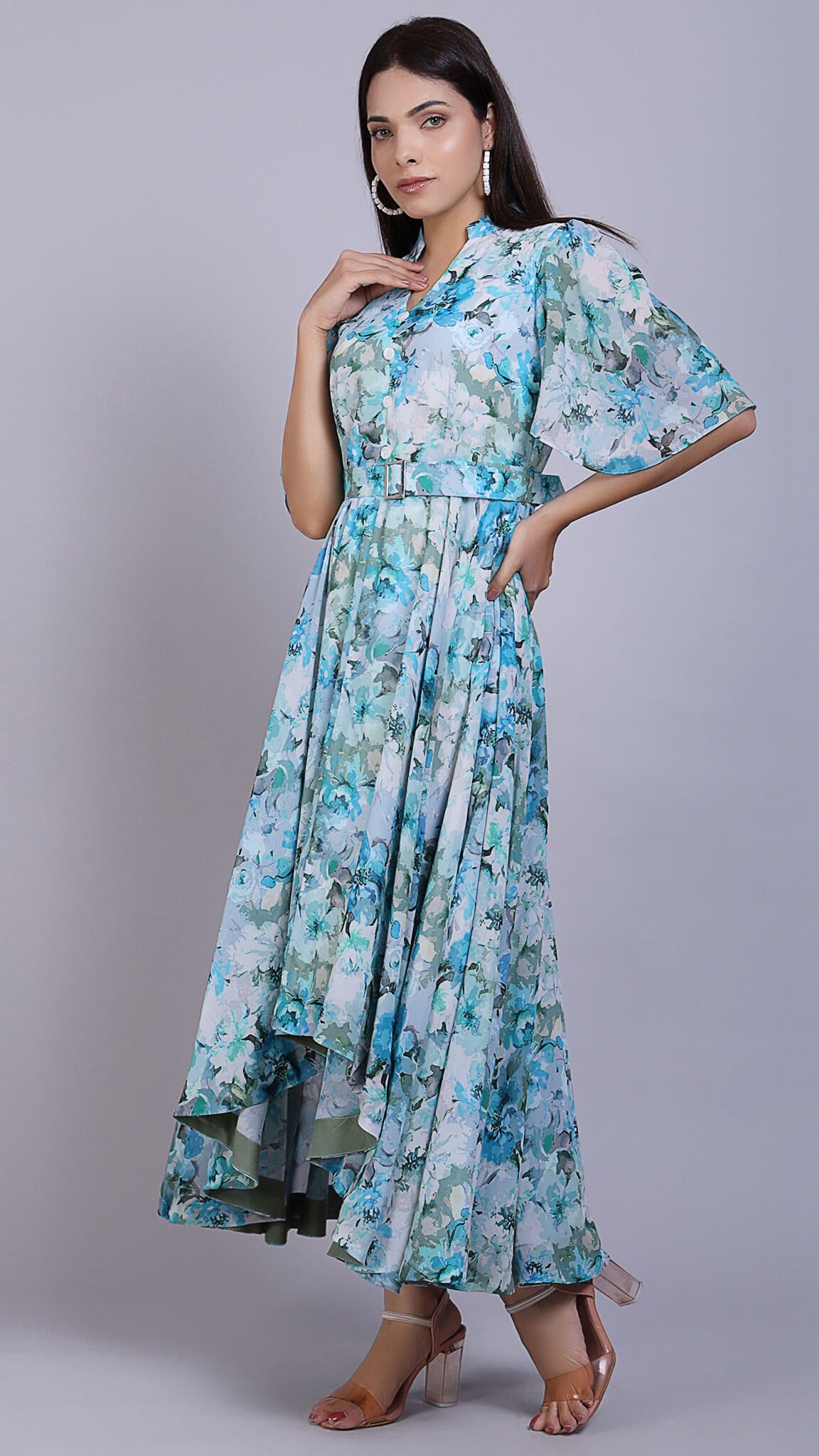 Floral Up Down Maxi Dress - ALOFI - Women Designer Dresses