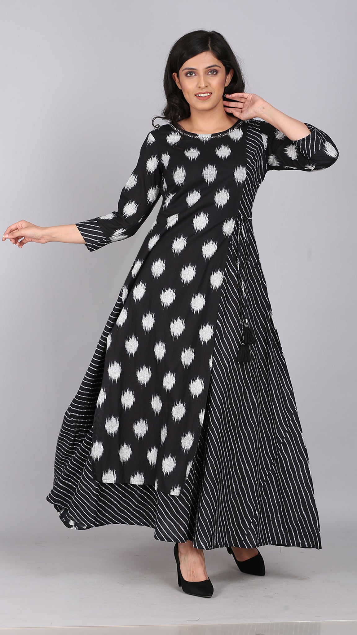 Premium A Line Dress With Crop Coat Formal Set – Stylesplash