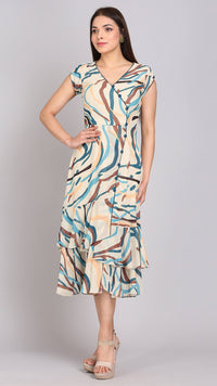 Thumbnail for Printed Off Center Maxi Dress