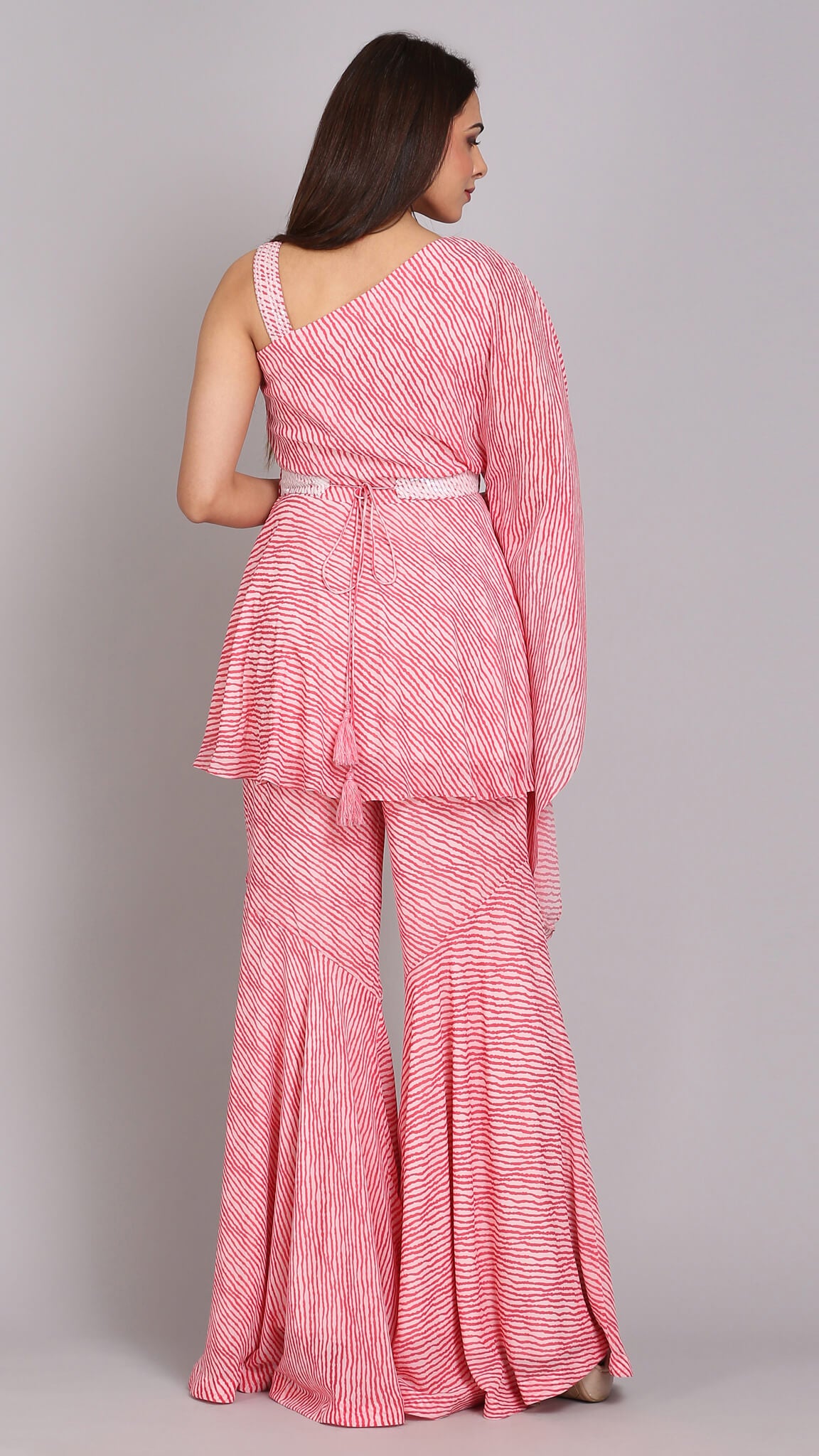 Blush pink Solid Embroidered Sharara Set