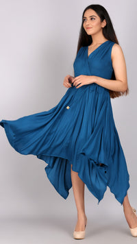 Thumbnail for Cyan Asymmetrical Dress