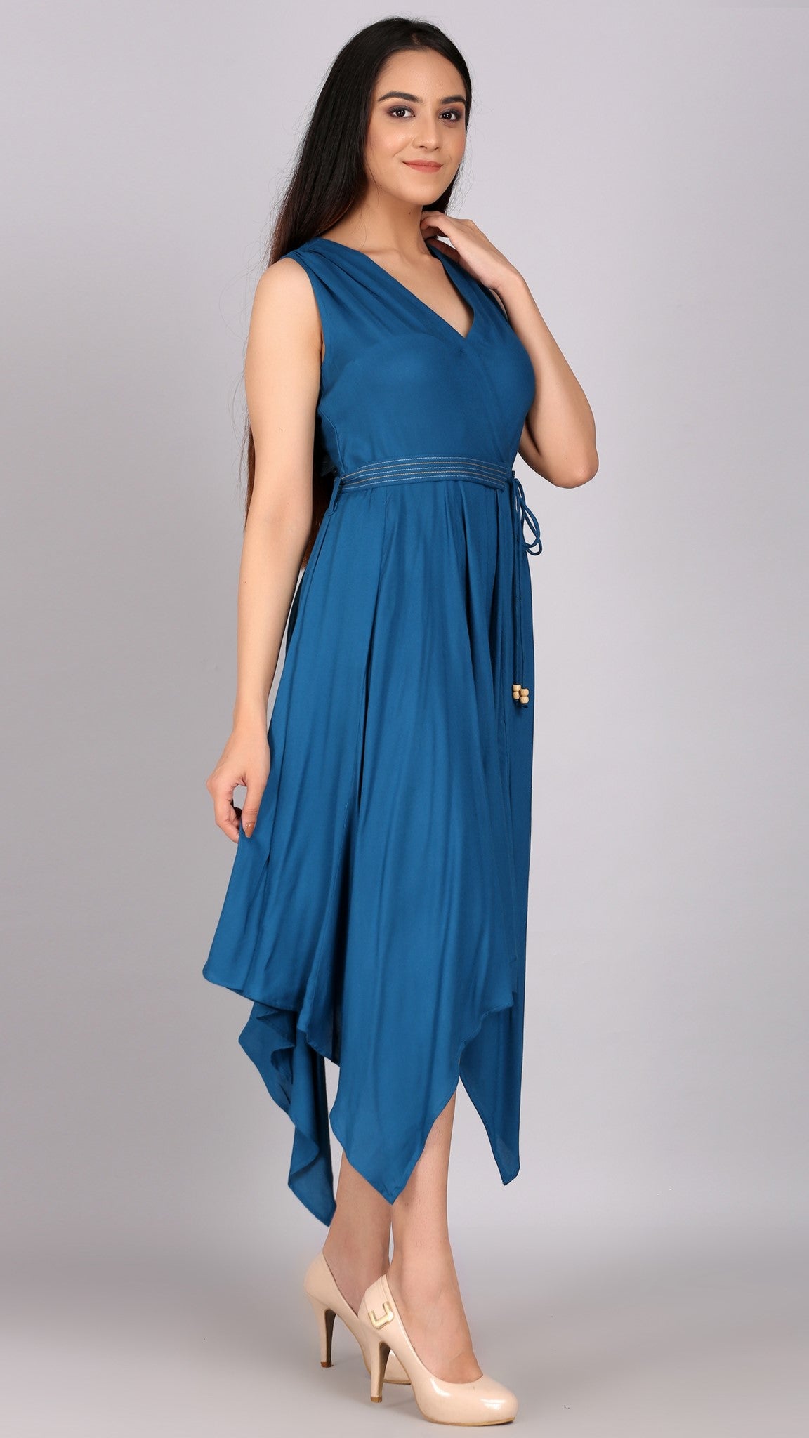 Cyan Asymmetrical Dress