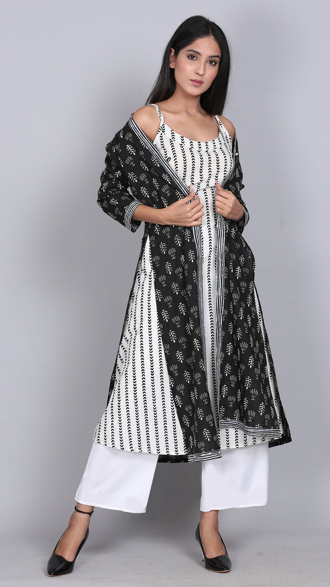 White Cotton Printed Suit Set | Stylish Designer Dress