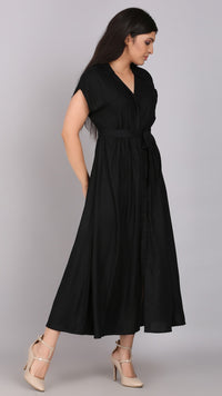 Thumbnail for Solid Black Long Dress
