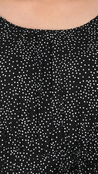 Thumbnail for Black Micro Polka Dots Dress