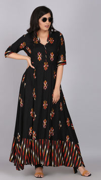 Thumbnail for Ethnic Motifs Full Length Dress
