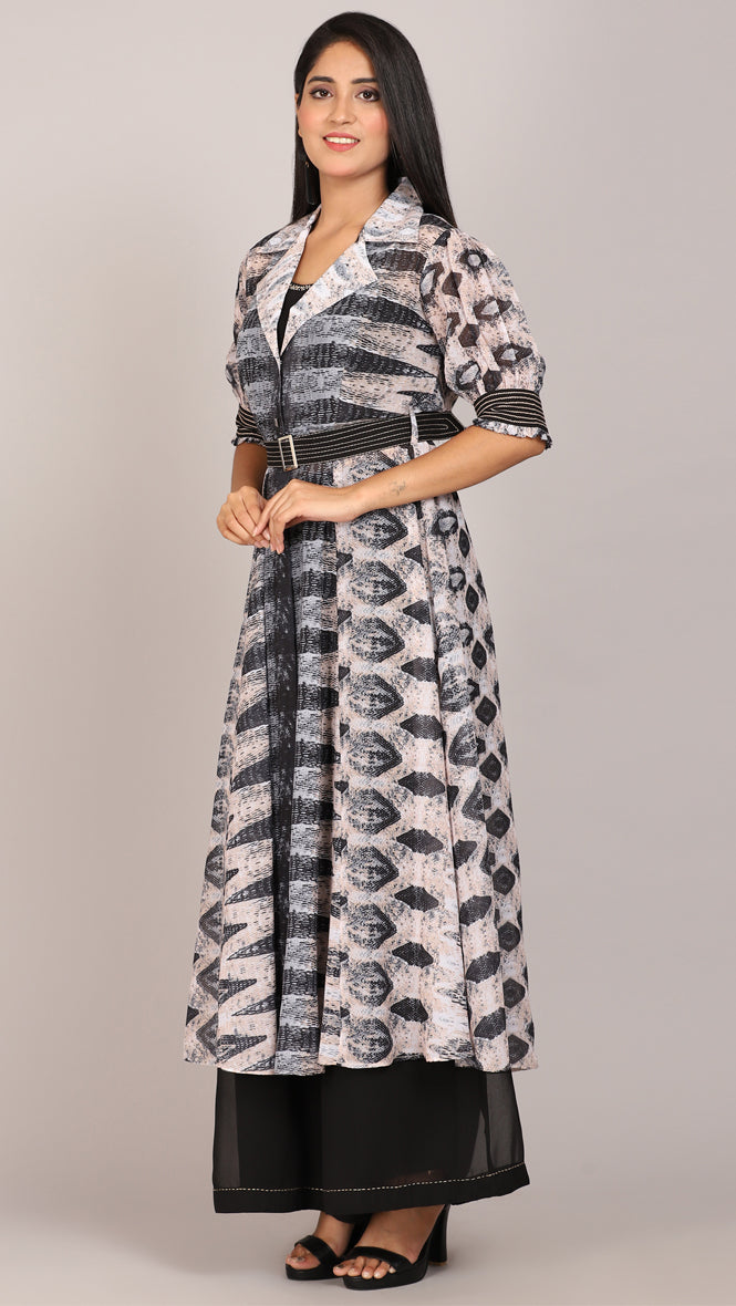 Buy Usha Bagri Beige Silk Pleated Palazzo Set With Jacket Online | Aza  Fashions | Lehnga designs, Designer party wear dresses, Stylish party  dresses