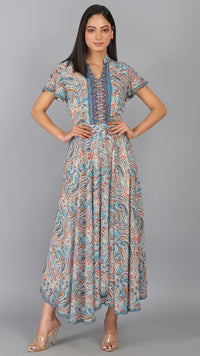 Thumbnail for Multi printed cut out maxi dress