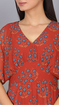 Thumbnail for Women Printed Kimono Sleeves Dress