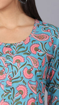Thumbnail for Paisley printed kurta contrast pant